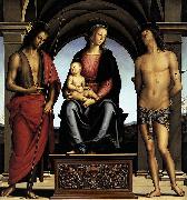 Pietro Perugino The Madonna between St John oil painting artist